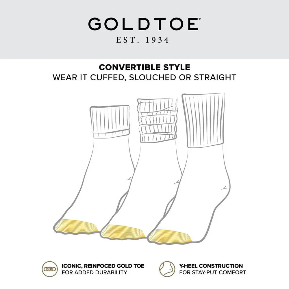 GOLDTOE Women's Classic Turn Cuff SocksPink #2 Assorted (6-Pairs), Medium